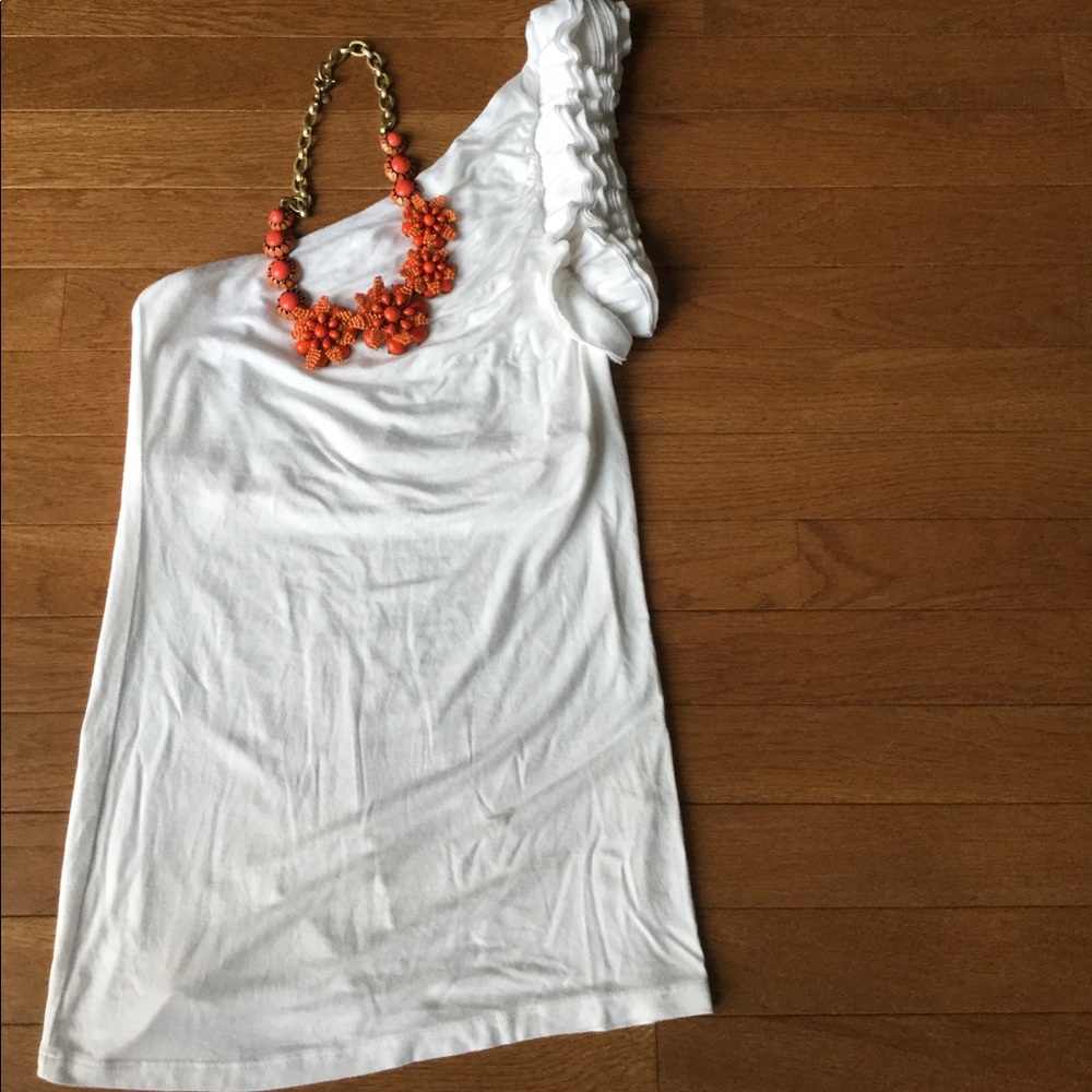 Casual Corner One Shoulder Ruffle Top